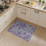 Purple Peony Floral Area Rug