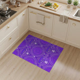 Kids Cartoon Purple Cat Collar Paw Print Area Rug