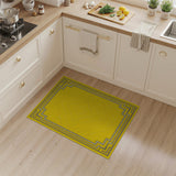 Vibrant Yellow Geometric Frame Area Rug