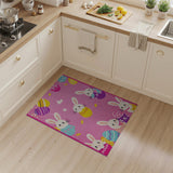 Playful Pink Bunny Easter Egg Kids Rug