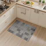 Beige and Neutral Neutral Geometric Block Area Rug