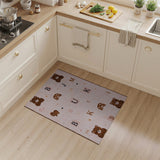 Cute Pink Teddy Bear Alphabet Kids Rug