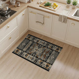 Southwestern Geometric Area Rug in Beige Black