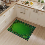 Lucky Clover Vine Border Green Area Rug