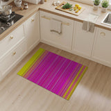 Vibrant Yellow-Pink Striped Area Rug
