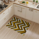 Yellow Vibrant Yellow Zigzag Geometric Area Rug