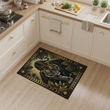 Golden Tiger Temple Prowl Area Rug