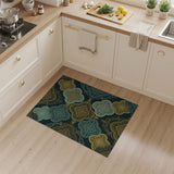 Teal and Gold Ornate Persian Medallion Rug