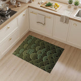 Green Cascading Wave Geometric Area Rug