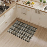 Geometric Modern Neutral Beige Plaid Check Area Rug