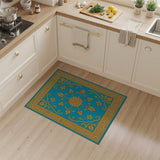 Teal Blue Ornate Medallion Persian Rug
