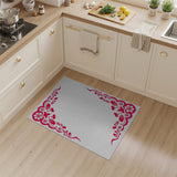 Bold Red Papercut Floral Border Area Rug