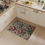 Vintage Blush Pink Peony Bouquet Area Rug