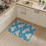 Whimsical Clouds Blue Sky Area Rug