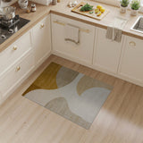 Curved Neutral Abstract Area Rug