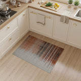 Beige to Rust Distressed Horizontal Stripe Area Rug