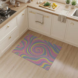 Multi-color and Patterns Swirling Pink Yellow Abstract Area Rug