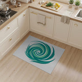 Teal Swirl Abstract Blue and Teal Area Rug