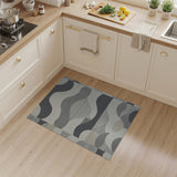 Modern Wavy Grey Abstract Area Rug