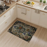 Vintage Floral Peony Iris Area Rug
