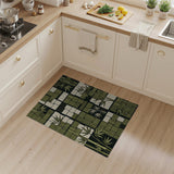 Green Bamboo Geometric Woven Area Rug