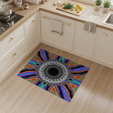 Vibrant Multi-Color Sunburst Geometric Area Rug