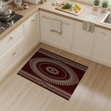 Maroon Gold Ornate Persian Medallion Rug