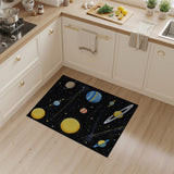 Multi-color and Patterns Pixel Art Solar System Area Rug