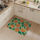 Vibrant Peach Fruit Pattern Area Rug