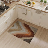 Washable Retro Wavy Earth Tone Area Rug