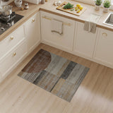 Abstract Geometric Brown Tan Striped Area Rug