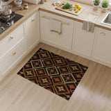 Brown and Tan Southwestern Geometric Diamond Area Rug