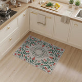 Red Floral Medallion Vintage Area Rug