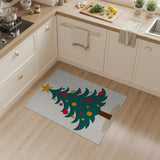 Festive Christmas Tree Cartoon Area Rug