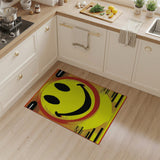 Bold Yellow Smiley Face Area Rug