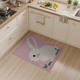 Whimsical Pink Bunny Kids Area Rug