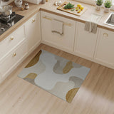 Organic Abstract Beige Area Rug with Wood Tones