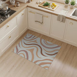 Wavy Abstract Beige Area Rug