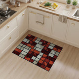 Bold Red Bold Red Geometric Grid Area Rug