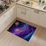 Cosmic Pixel Nebula Space Area Rug