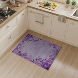 Purple Rose Border Area Rug