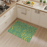 Sunny Yellow Blue Ocean Wave Area Rug