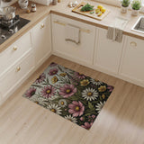 Vintage Pink Cosmos Daisy Wildflower Rug