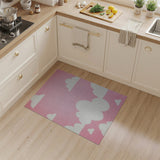 Whimsical Pink Pixel Clouds Area Rug