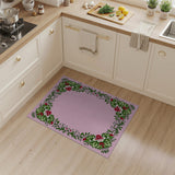 Ornate Pink Floral Border Area Rug