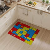 Vibrant Geometric Alphabet Area Rug