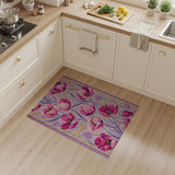Pink Vibrant Pink Tulip Floral Area Rug