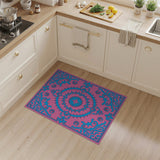 Multi-color and Patterns Vibrant Pink Blue Persian Medallion Area Rug