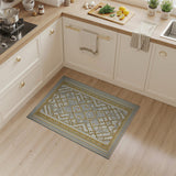 Gold Grey Geometric Lattice Area Rug