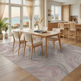 Abstract Area Pink Marble Swirl Area Rug